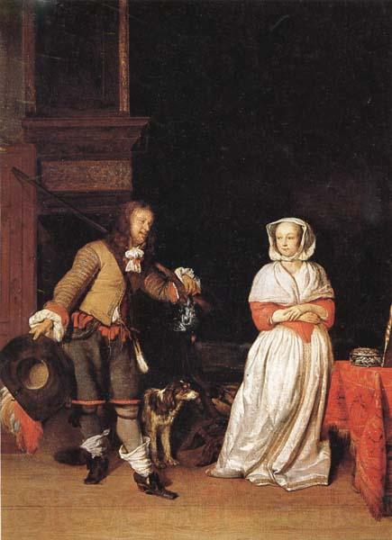 Gabriel Metsu A Lady and a Cavalier Norge oil painting art